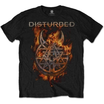 Image of Disturbed - Burning Belief Unisex Large T-Shirt - Black