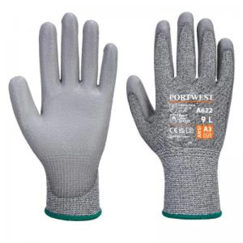 Image of Portwest Cut C13 PU Gloves XL Grey (12 Pack) A622G7RXL
