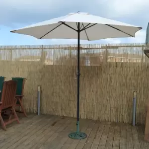 Image of 2.7m Wind Up Crank Garden Parasol with Aluminium Shaft in Cream