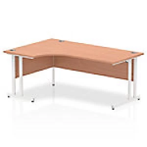 Image of Impulse 1800 Left Hand White Crescent Cantilever Leg Desk Beech