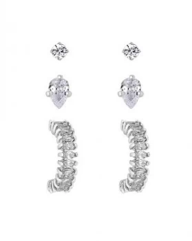 image of Jon Richard Mini Stud Hoop Earring Set