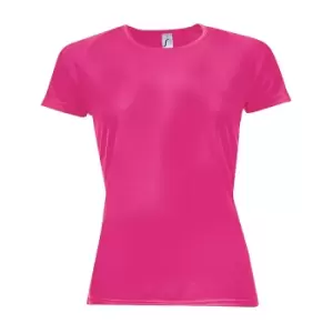 Image of SOLS Womens/Ladies Sporty Short Sleeve T-Shirt (L) (Neon Pink)