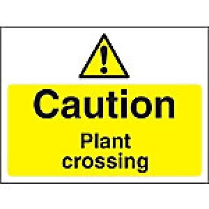 image of Warning Sign Plant Crossing Fluted Board 45 x 60 cm