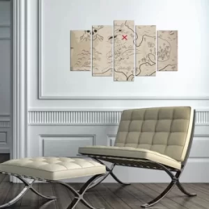 Image of 5MAPMDF-06 Multicolor Decorative MDF Painting (5 Pieces)
