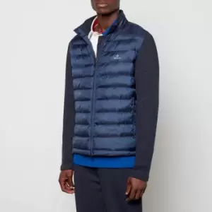 image of GANT Mens Mixed Media Light Padded Jacket - Evening Blue - XL