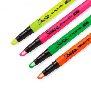 image of Sharpie Clear View Highlighter Stick Assorted Colours PK4