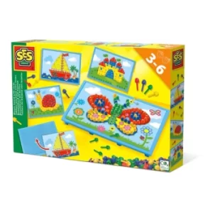 Image of SES CREATIVE Mosaic Board with Cards, 3 to 6 Years (14898)