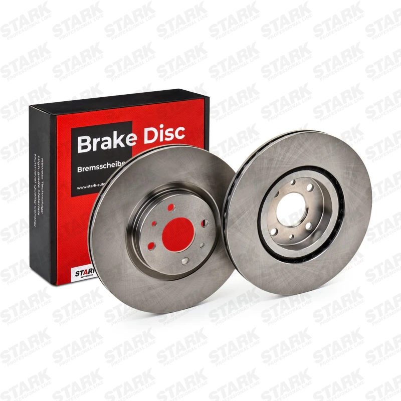 Image of STARK SKBD-0022061 Brake disc Front Axle, Vented, Cast Iron, Uncoated, Untreated, without bolts/screws Cast Iron Brake Disc (82)