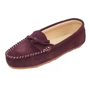 Image of Eastern Counties Leather Womens/Ladies Suede Moccasins (3 UK) (Plum)