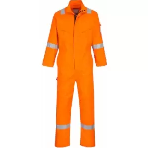 image of Mens Bizflame Flame Resistant Work Overall/Coverall (l/r) (Orange) - Orange - Portwest