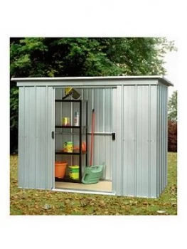 Yardmaster 7.8 X 3.9ft Double Door Metal Pent Roof Shed With Floor Frame