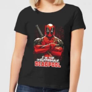 image of Marvel Deadpool Crossed Arms Womens T-Shirt - Black