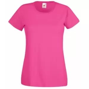 Image of Fruit Of The Loom Ladies/Womens Lady-Fit Valueweight Short Sleeve T-Shirt (Pack Of 5) (L) (Fuchsia)