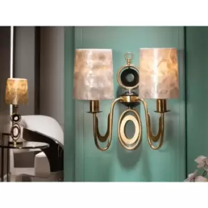 image of Schuller Lighting - Schuller Ed - 2 Light Candle Wall Lamp Gold with Shades, E27