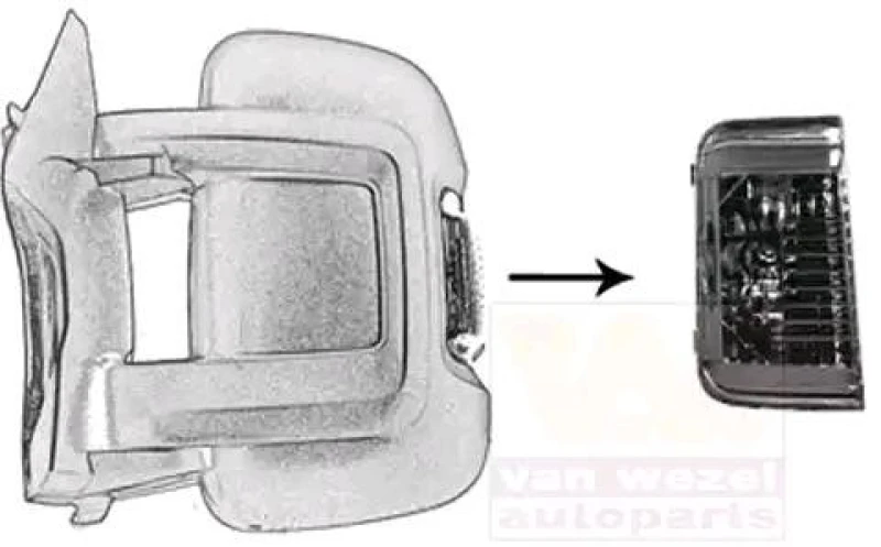 Image of VAN WEZEL 1651917 Turn Signal Left Exterior Mirror, smoke grey, without bulb holder, yellow Indicator (62)