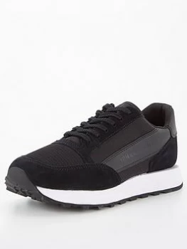 Image of Armani Exchange Contrast Sole Runner Trainers Black Size 10 Men