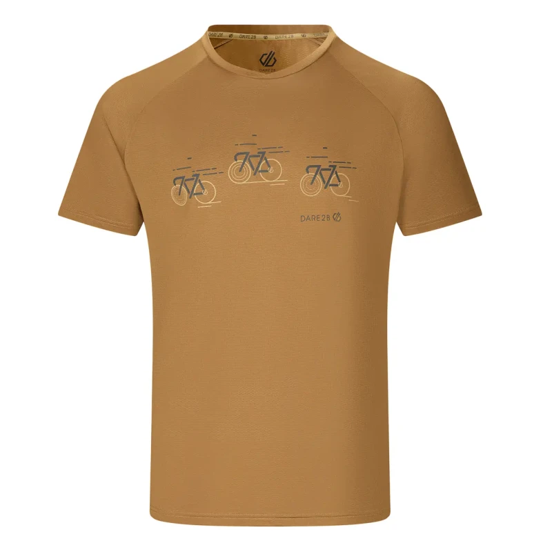 Image of Dare 2b Mens Tech II Short Sleeved Graphic T-Shirt in Tan Size: XL Tan Male XL
