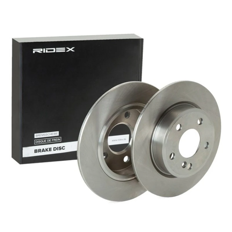 Image of RIDEX 3405B0423 Brake disc and pads set Rear Axle, Brake Disc Type: Solid, excl. wear warning contact Brake Set,disc brakes (3405)