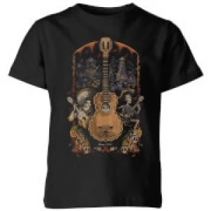 Image of Coco Guitar Poster Kids T-Shirt - Black - 11-12 Years