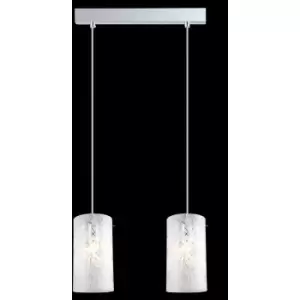 image of Italux Valve - Modern Hanging Pendant Chrome 2 Light with Matt Shade, E27