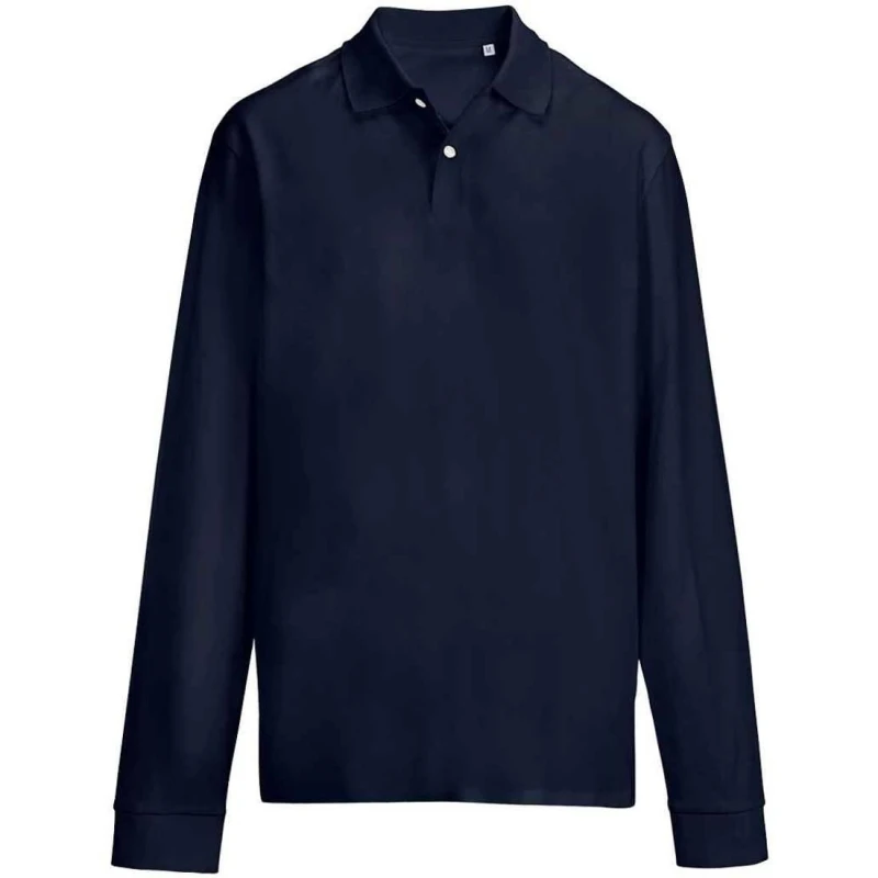 Image of SOL'S Mens Pique Long-Sleeved Polo Shirt in Navy Size: Large Navy Male L