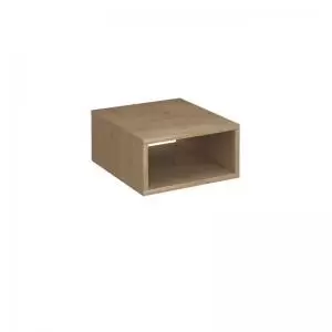 image of Flux modular storage single wooden cubby shelf - kendal oak