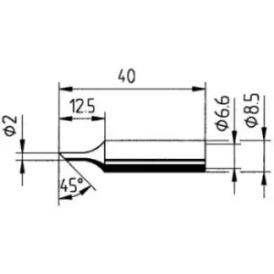 Image of Ersa 0832FDLF Soldering tip Bevelled Tip size 2mm Content