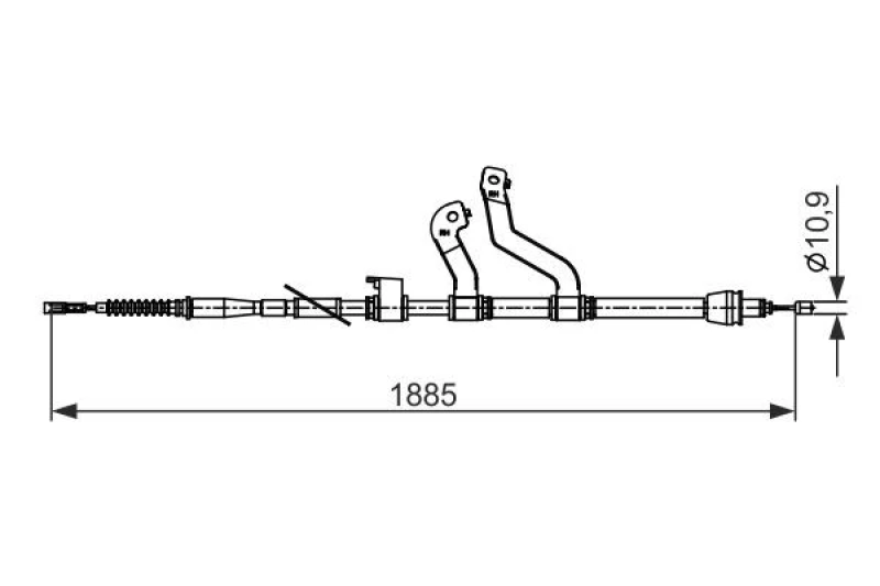 Image of Bosch 1 987 482 573 Brake Cable 1885mm Cable,parking brake (124)