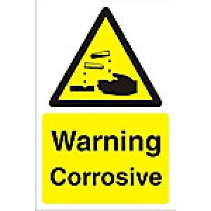 image of Warning Sign Corrosive Fluted Board 60 x 40 cm