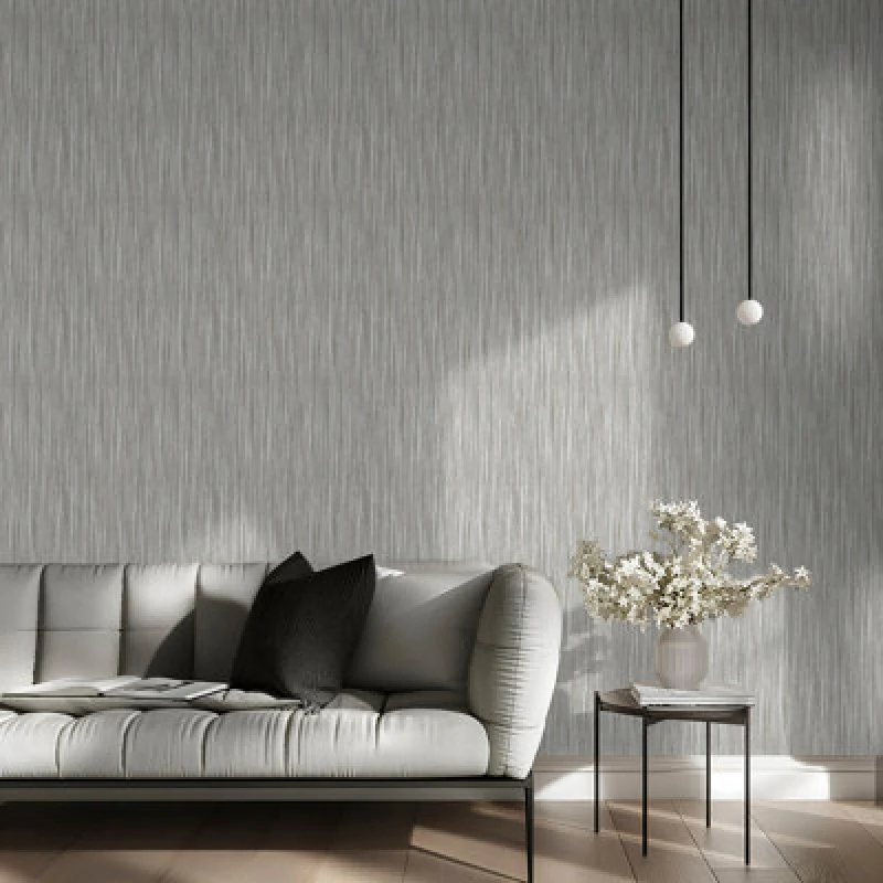 Image of Theon Texture Grey Muriva Wallpaper