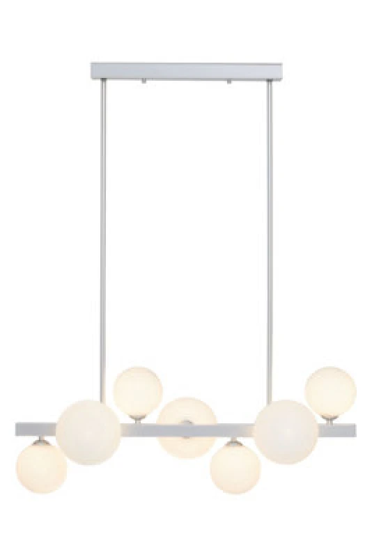 Image of Orsina Chrome 7 Light Pendant Lamp, Mid Century Multi Arm Ceiling Fixture, Industrial And Chrome Pendant Lighting