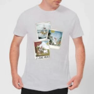 Image of Disney Frozen Olaf Polaroid Mens T-Shirt - Grey - 3XL