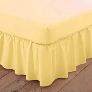 Image of Poetry Plain Dye 144 Thread Count Combed Yarns Lemon Single Platform Valance - Charlotte Thomas
