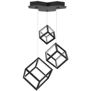 Image of Netlighting Merano Augusta Integrated LED Pendant Ceiling Light Sandy Black Alum