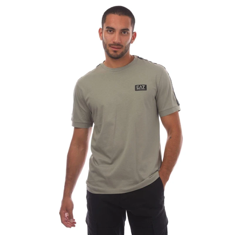 Image of EA7 Logo Tape T-Shirt Grey male S