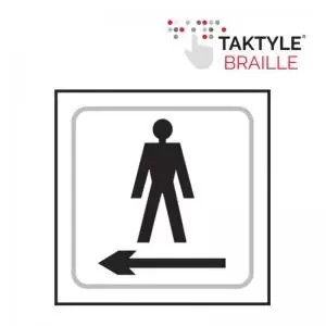 Image of Gentlemen Graphic Arrow Left&rsquo; Sign; Self Adhesive Taktyle ;