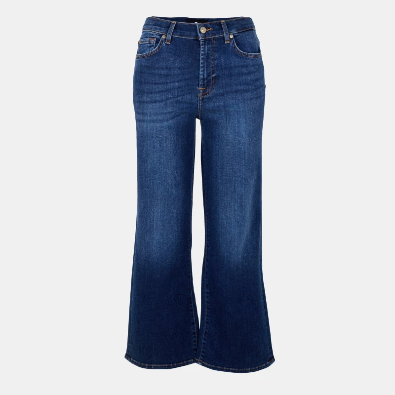 Image of 7 For All Mankind Womens Cropped Alexa Straight Leg Jeans Dark Blue female 26 L30