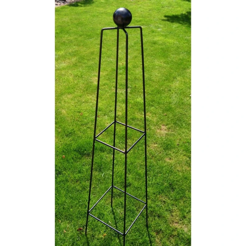 Image of Poppy Forge Classic 5ft Obelisk - Garden Plant Support - Solid Steel - Black Unisex