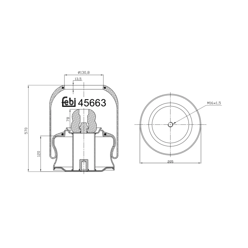 Image of FEBI BILSTEIN 45663 Boot, air suspension Rear Axle Boot,air suspension (324)