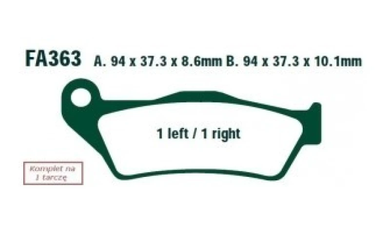 Image of EBC Brakes FA363 Brake pad set Brake Pad Set,disc brake (402)