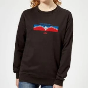 Image of Captain Marvel Sending Womens Sweatshirt - Black