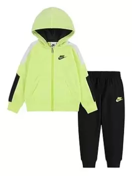 image of Nike Infant Boys Digital Escape Zip Through Hoody and Jogger Set - Multi, Light Green, Size 24 Months