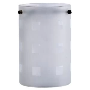 Image of Clear Frosted Etched Cylinder Light Shade D110mm