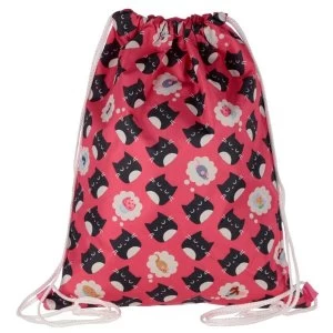 image of Cute Feline Fine Cat Design Handy Drawstring Bag