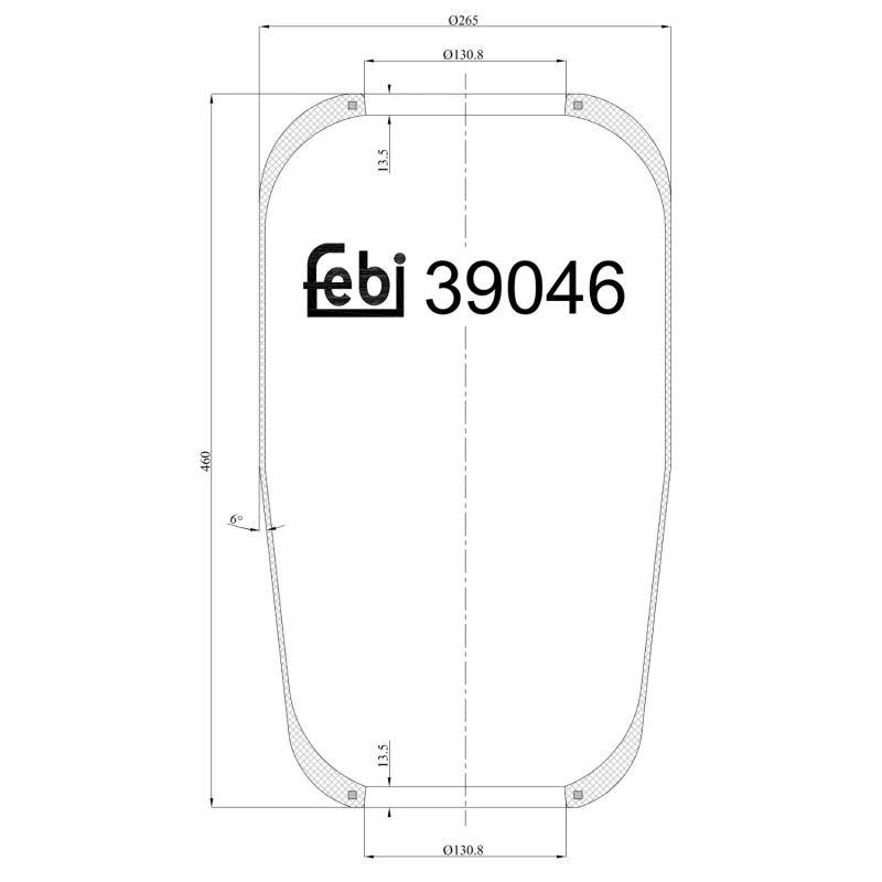 Image of FEBI BILSTEIN 39046 Boot, air suspension Rear Axle Right Boot,air suspension (324)