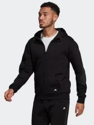 Image of adidas Sportswear Future Icons Winterized Full-zip Hoodie, Black Size XL Men