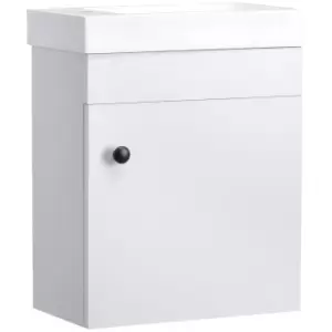 image of Bathroom Vanity Unit with Basin Wall Mount Wash Stand with Storage