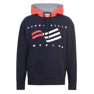 image of Perry Ellis Flag OTH Hoodie - 405 Dk Sapphire