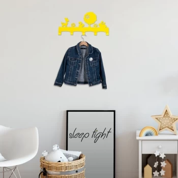 Image of Hansel - Yellow Yellow Metal Wall Hook