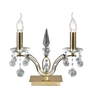 Image of Tara Table Lamp 2 Light French Gold, Crystal